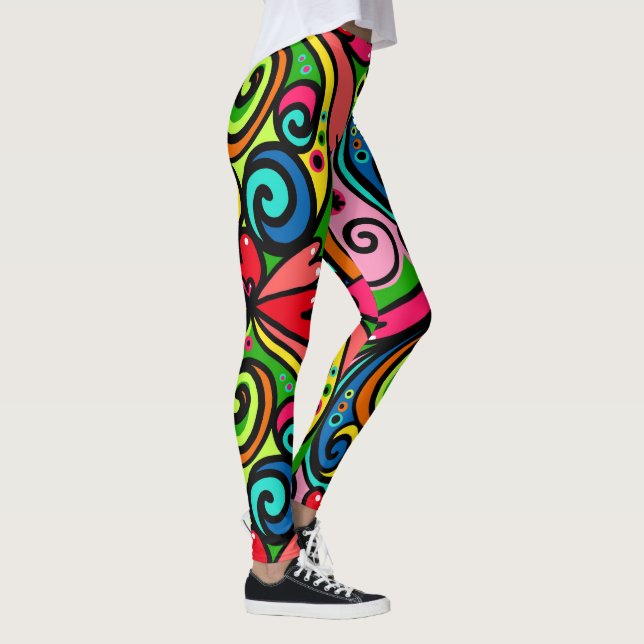 Legging Abstrato de cor de energia - Padrão feminino super (Direita)