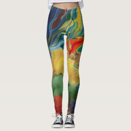 Legging abstrato de cor reproduz as cores da água