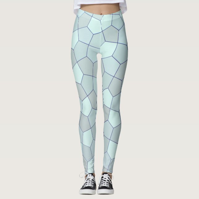 Legging Abstrato de cores azuis (Frente)