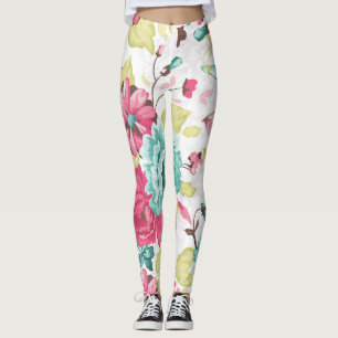 Legging Abstrato de Elegância Floral Sem Olhos.