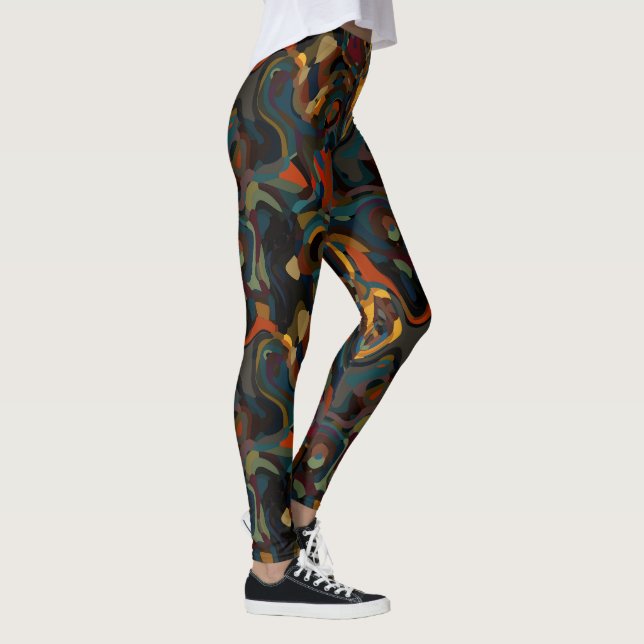 Legging abstrato de espiral colorido (Direita)
