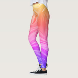 Legging Abstrato de Gradação Amarelo Vermelho Azul