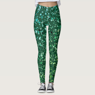 Legging Abstrato de gradiente de confete verde-mármore bri