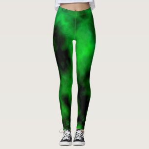 Legging Abstrato de Halloween do Funky Neon Green