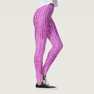 Legging Abstrato de lâminas e pontos de satin, Ametist