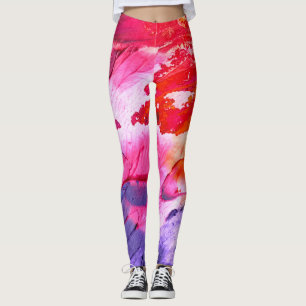 Legging Abstrato de Leituras e Blues Coloridos