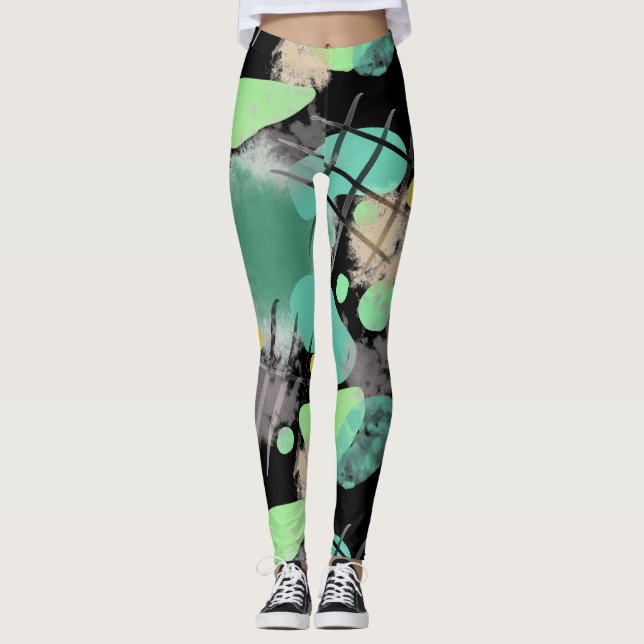 Legging Abstrato de Lixo Moderno (Frente)