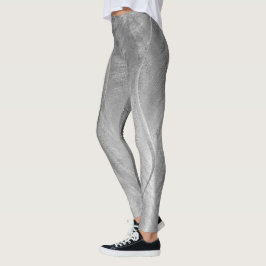 Legging Abstrato de metal escovado com prata