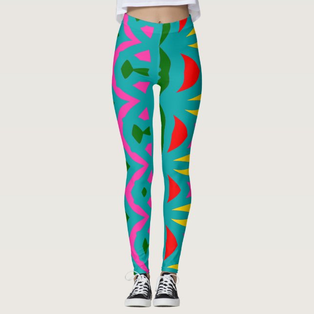 Legging Abstrato de multicor moderna "Ratti_Creative_Arts" (Frente)