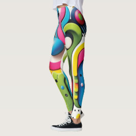 Legging Abstrato de multicores negrito feminino