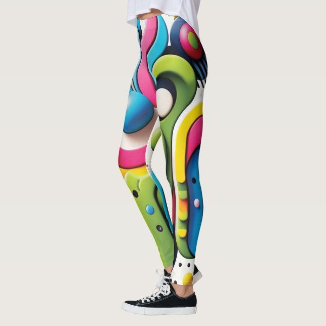 Legging Abstrato de multicores negrito feminino (Esquerda)