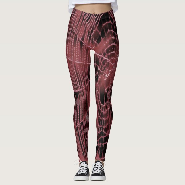 Legging Abstrato De Pintura De Uma Tela Magenta Rosa (Frente)