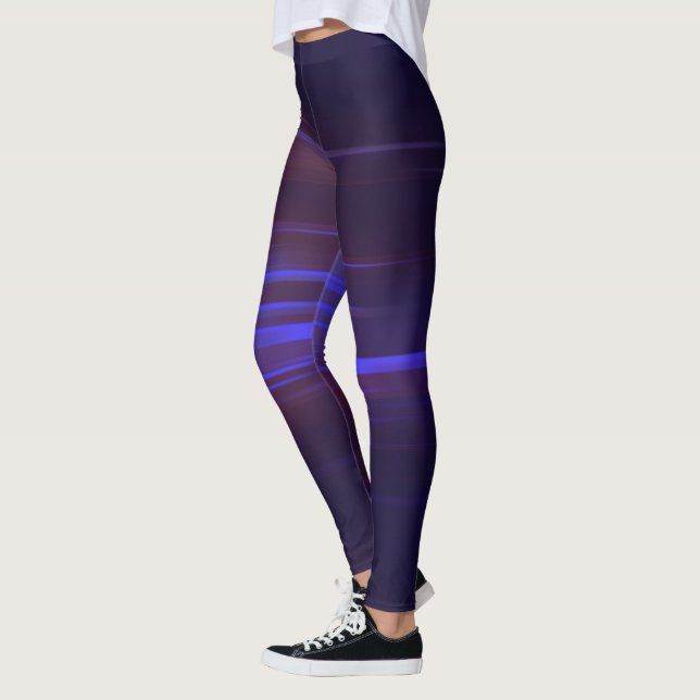 Legging Abstrato de Streaking Azul e Roxo Escuro (Esquerda)