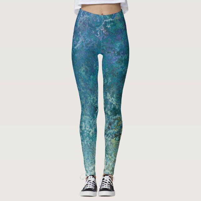 Legging Abstrato de Tinta de Álcool Inspirada no Elemento  (Frente)