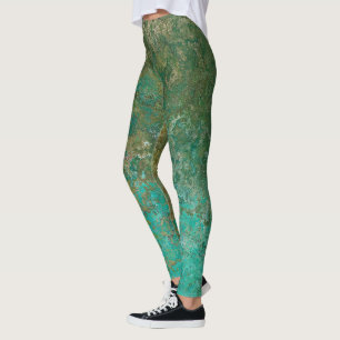 Legging Abstrato de Tinta de Álcool Inspirada no Oceano
