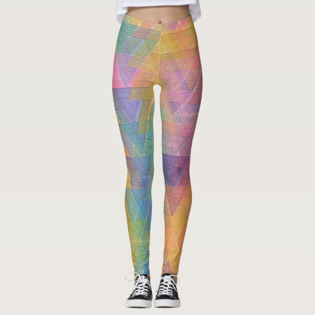 Legging Abstrato de triângulo geométrico Novelty divertido (Frente)