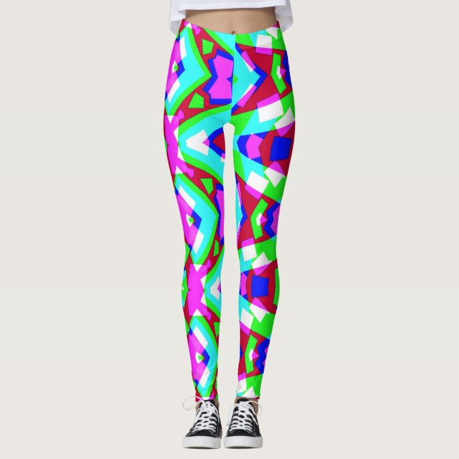Legging Abstrato de vibração multicor "Ratti_Creative_Arts (Frente)