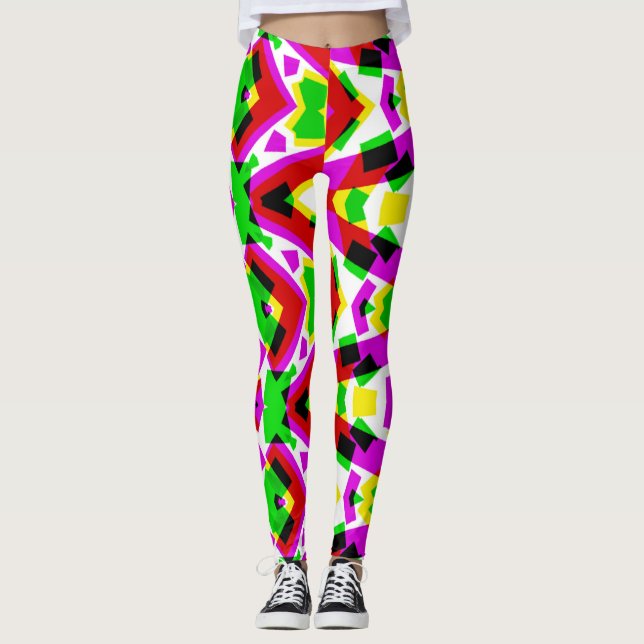 Legging Abstrato de vibração multicor "Ratti_Creative_Arts (Frente)