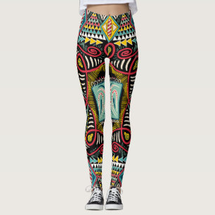 Legging Abstrato: design de bolso quadrado.