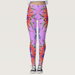 Legging Abstrato - Design de padrão ( Light Purple )