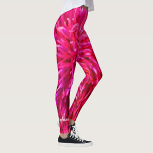 Legging Abstrato do rosa cor-de-rosa e quente com nome