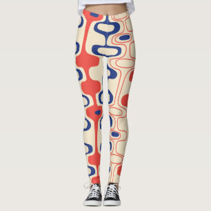 Legging abstrato do século médio: design sem costura moder