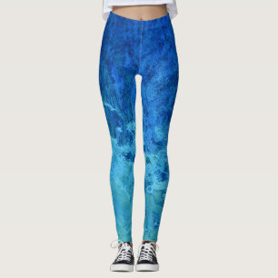 Legging abstrato do vidro do aqua