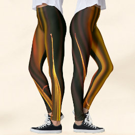 Legging Abstrato Dourado e Preto