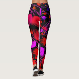 Legging Abstrato e cor da água foliar