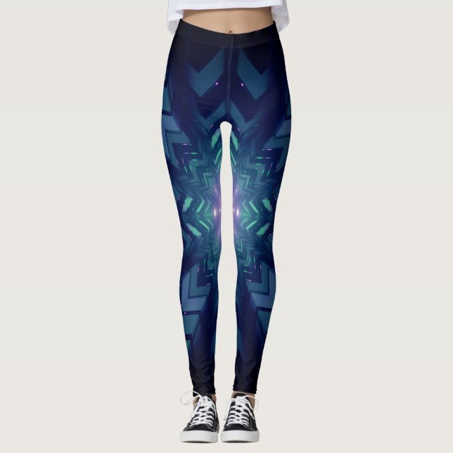 Legging Abstrato Eletrônicos digitais Gráficos (Frente)