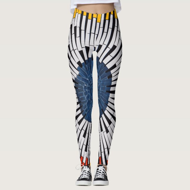 Legging Abstrato em fita—Starburst (Frente)