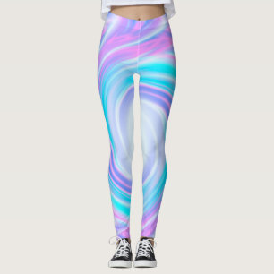 Legging Abstrato espiral pastel líquido cor púrpura impres