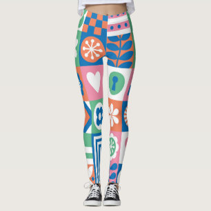 Legging Abstrato Floral: Scandinávia Folk Design.