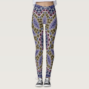 Legging Abstrato folk mandala etno tradicional