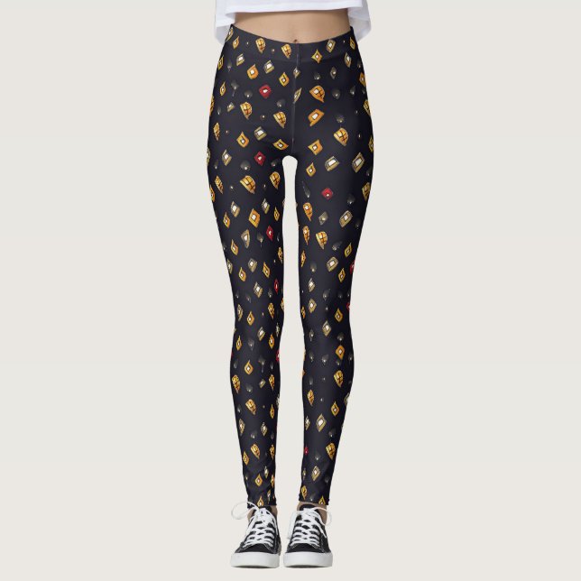 Legging Abstrato forma padrão escuro (Frente)