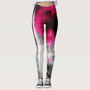 Legging Abstrato Fuchsia, Cinza e arte fotográfica em grão