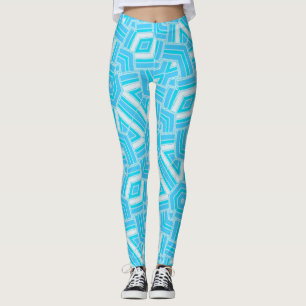 Legging Abstrato Geo Blue+White Patternings ★ Psydefx