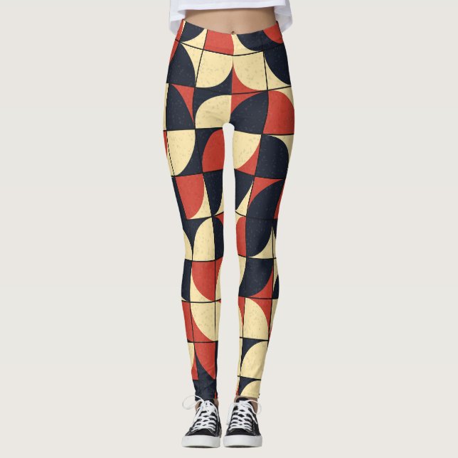 Legging Abstrato geométrico: arte computacional. (Frente)
