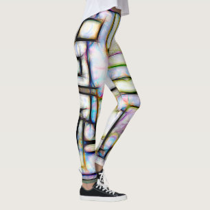 Legging Abstrato Geométrico Colorido Moderno