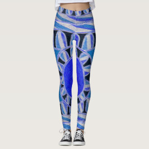 Legging ABSTRATO Geométrico de ENERGIA SOLAR SUN - Azul B