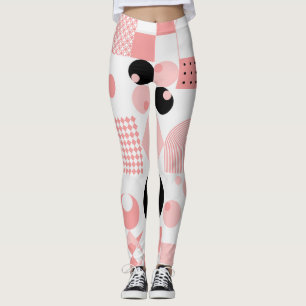 Legging Abstrato Geométrico: Formas de Vintagem Brilhante