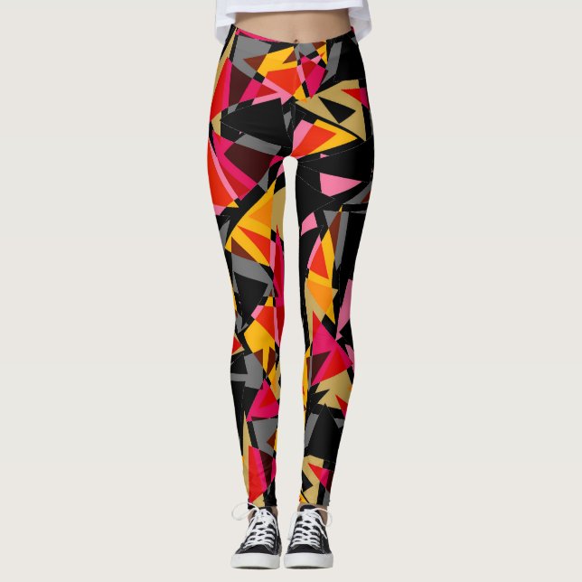 Legging Abstrato, Geométrico, Triângulos, Formas Geométric (Frente)