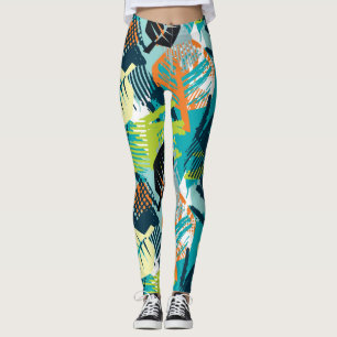 Legging Abstrato Grunge: Superfície Profunda Sem Olho.