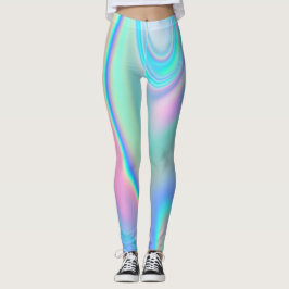 Legging Abstrato Holográfico Arco-íris