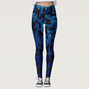 Legging Abstrato Magia - Marinho Azul Grunge Preto