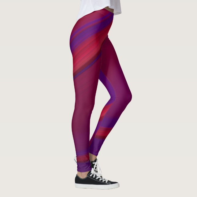 Legging Abstrato Minimalista Roxo Vermelho Moderno (Direita)
