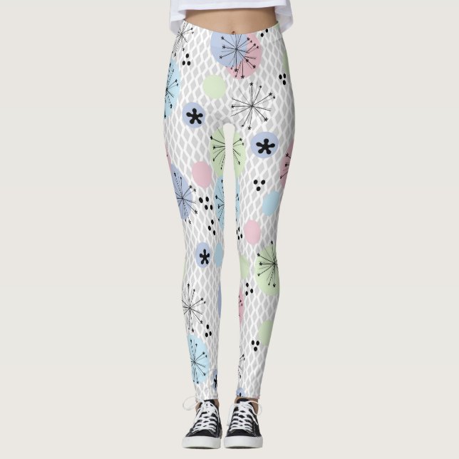 Legging Abstrato moderna forma círculos luz bolinhas com (Frente)