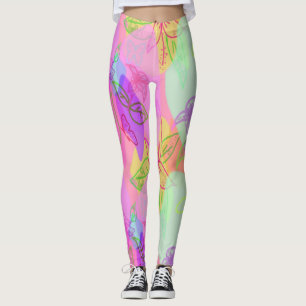 Legging Abstrato moderno com legenda de padrão de flores