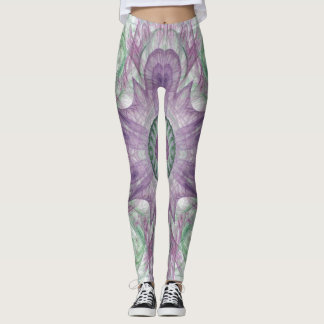 Legging Abstrato moderno - Roxo Fractal e Design Verde