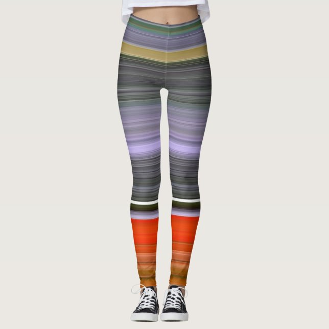 Legging Abstrato nº 1: Laranja e cinza (Frente)